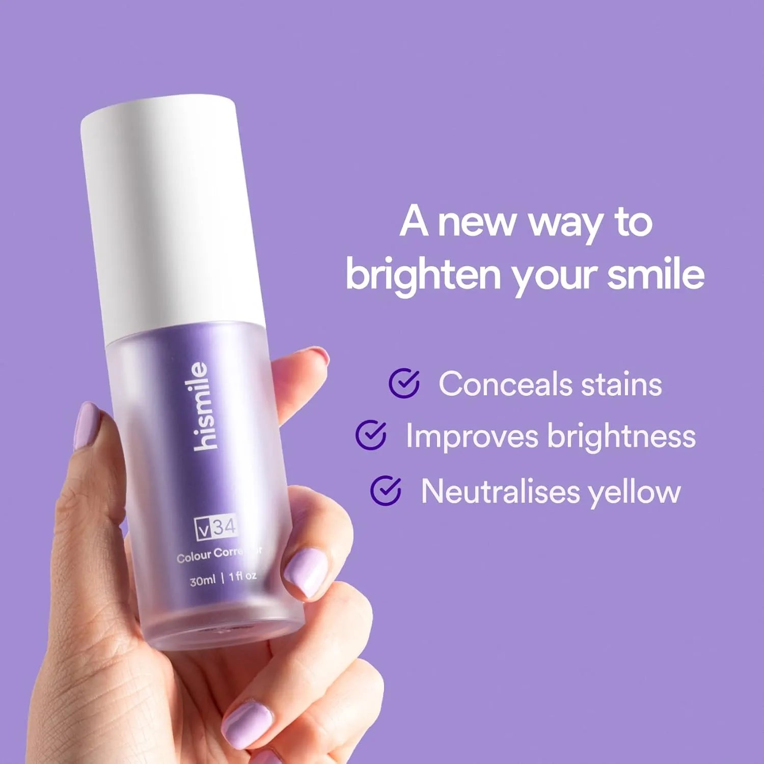 V34 Teeth Whitening Serum: Advanced Color Corrector for a Brighter Smile