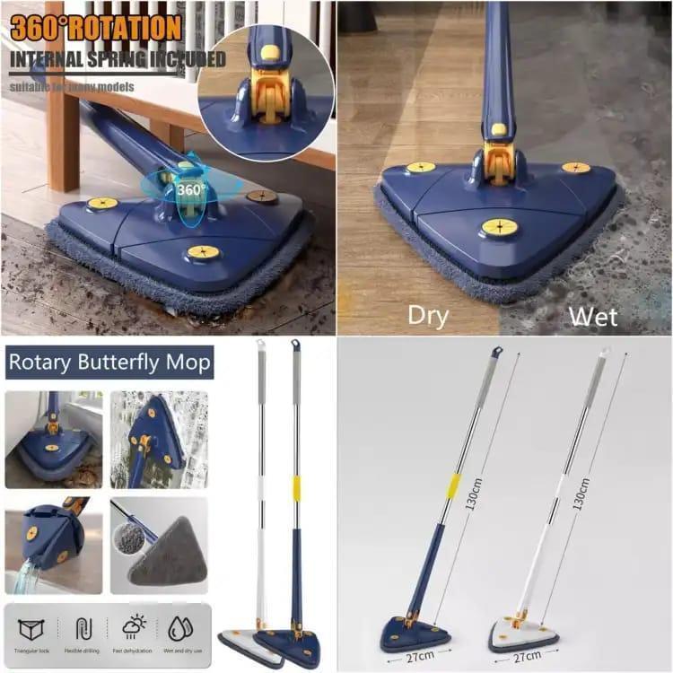 360° Triangle Mop: Adjustable & Easy Twist Squeeze